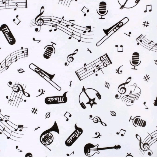 Imprimé musical sur les manches