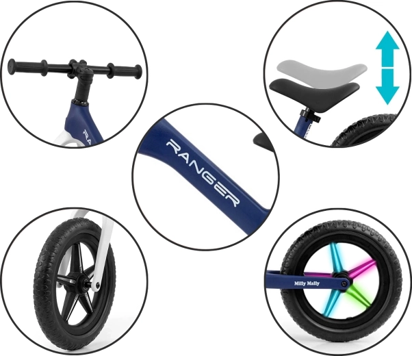 Roues EVA 12" sans entretien et jantes lumineuses