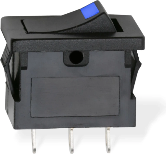 Interrupteur à bascule noir avec LED bleue