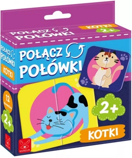 Puzzle d’association : chats joyeux