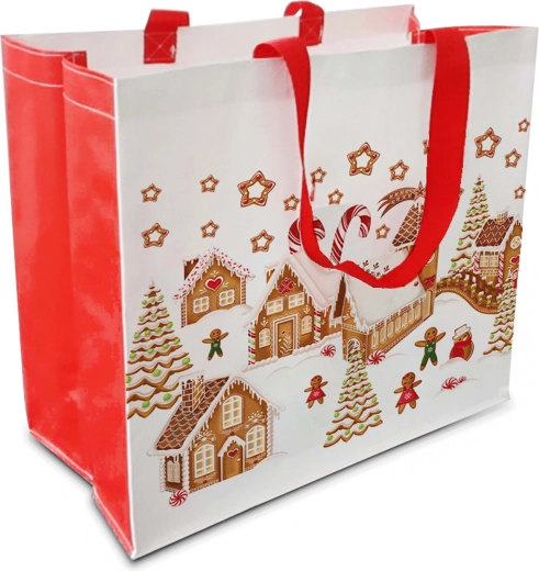 Sac de courses village en pain d’épices 43 × 37 × 21,5 cm