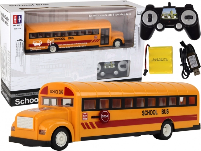 Autobus scolaire jaune télécommandé avec portes ouvrantes