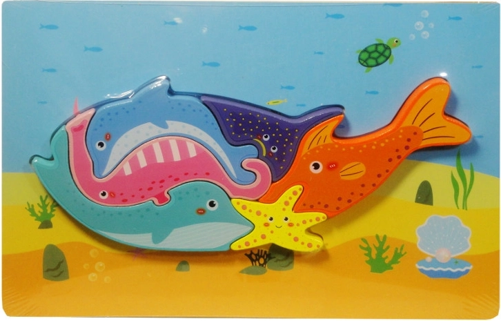 Puzzle en bois baleine – animaux de la mer pour enfants