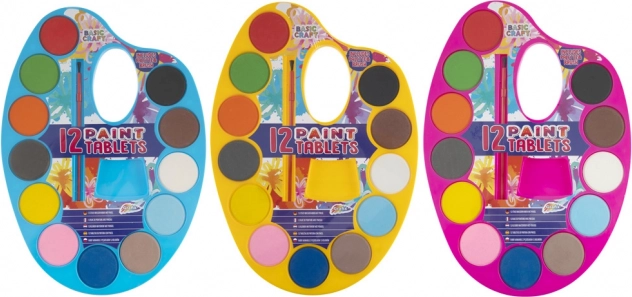 Palette de couleurs à l'eau Grafix 12 pcs jaune