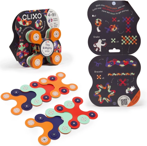 CLIXO Tiny & Mighty Space – jeu de construction magnétique 9 pcs, phosphorescent