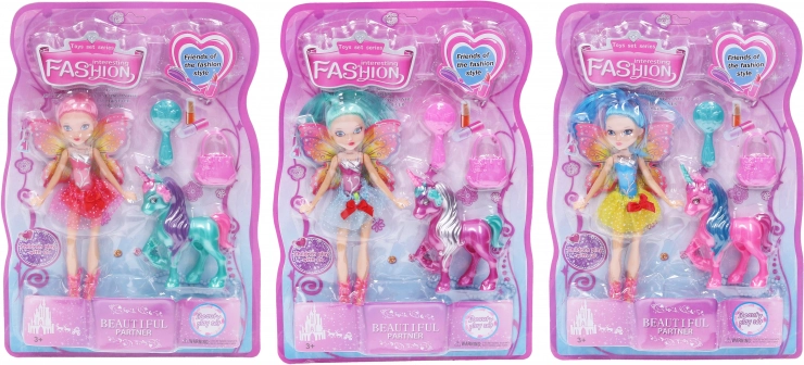 Poupée fée avec licorne 21 cm