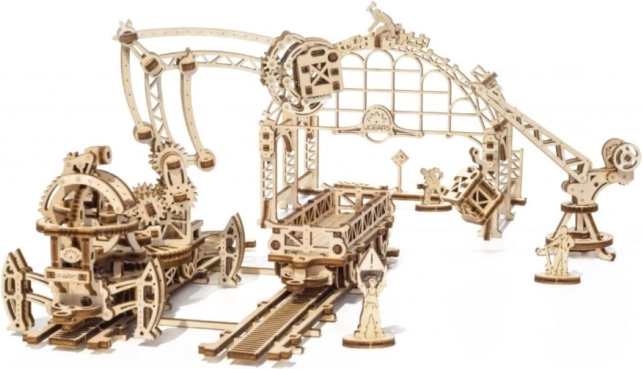 Ugears puzzle mécanique en bois Mechanical Town terminal ferroviaire
