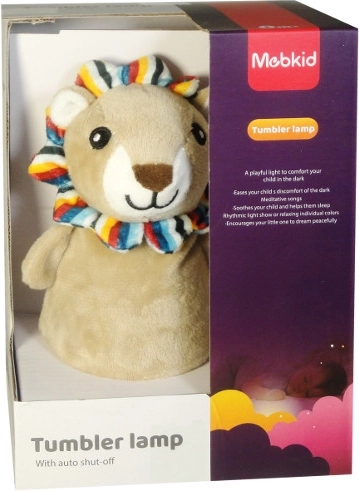 Jouet culbuto et veilleuse – lion en peluche pour tout‑petits