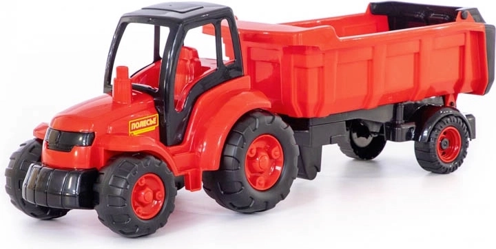 Grand tracteur en plastique avec remorque pour enfants dès 1 an