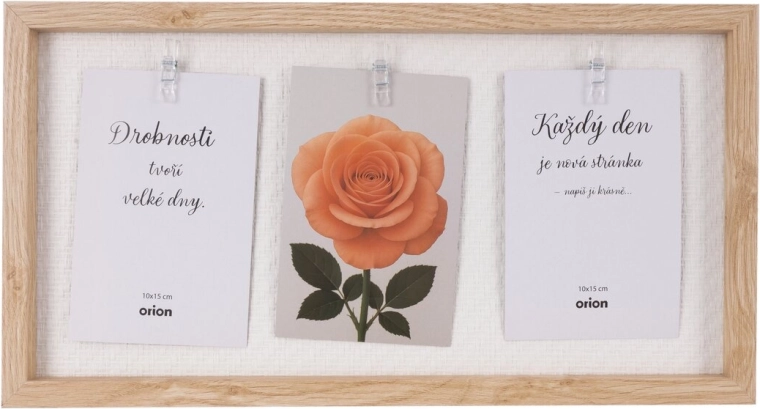 Cadre photo en bois beige pour 3 photos 42 × 22 cm