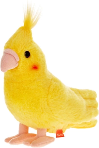 Perruche calopsitte en peluche jaune 20 cm