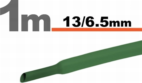 Gaine thermorétractable verte 13 / 6,5 mm