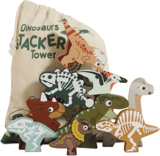 Le Toy Van figurines en bois de dinosaures – puzzle empilable