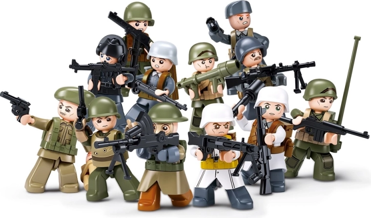Figurine de soldat de la Seconde Guerre mondiale Sluban Army - 1 pièce