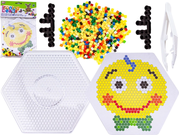 Perles à repasser avec gabarit en sachet – clown joyeux (émoticône) - 1 pièce