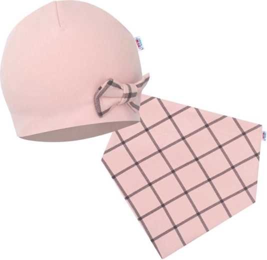 Bonnet d’allaitement et tour de cou NEW BABY Missy rose
