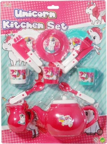 Set de vaisselle en plastique pour enfants avec licorne - 1 pièce