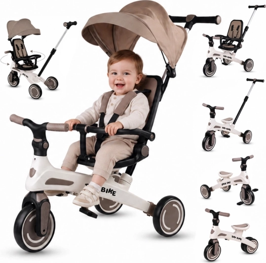 Tricycle enfant Tiny Bike 5 en 1 évolutif avec l’enfant – Marron