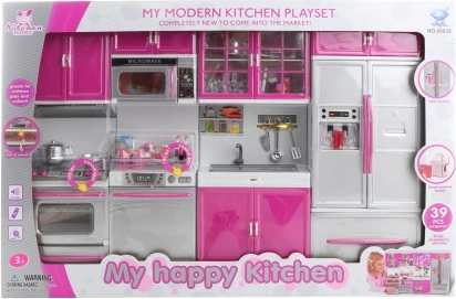 Cuisine moderne pour enfants avec accessoires à piles, 39 pièces