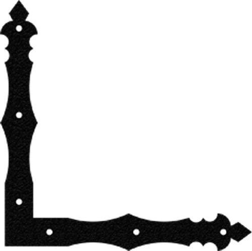 Équerre d’angle décorative en acier 150 × 150 × 25 mm, noire, 2,5 mm