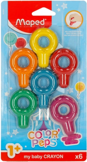 Crayons de cire pour petits enfants MAPED Color’Peps Baby, ronds, 6 couleurs