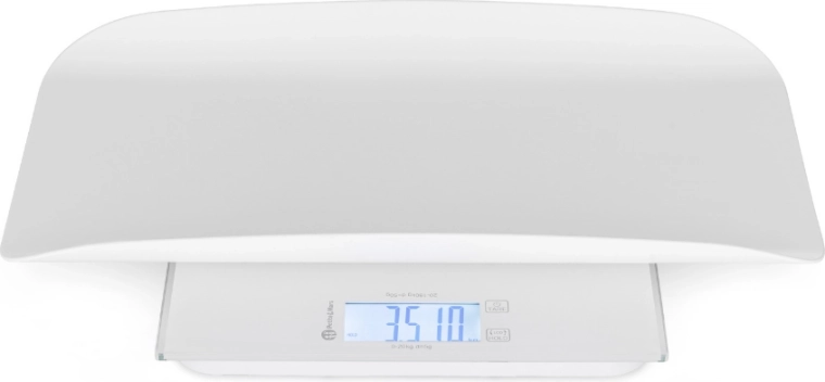 Pesée sûre des bébés avec cuvette amovible