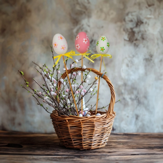 Décoration de Pâques à piquer en forme d’œufs, 6 pièces