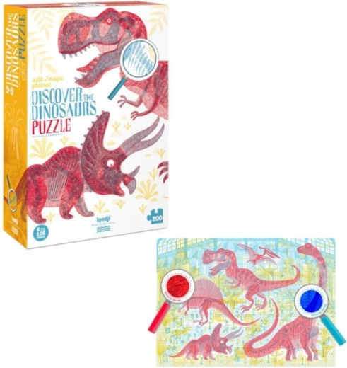 Puzzle éducatif Découvrez les dinosaures Londji, 200 pièces avec loupes
