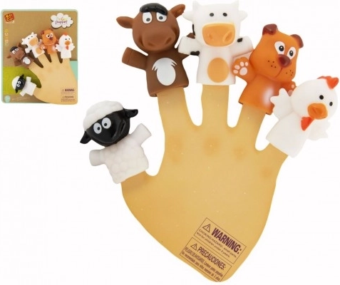 Marionnettes à doigts animaux de la ferme, 5 pcs