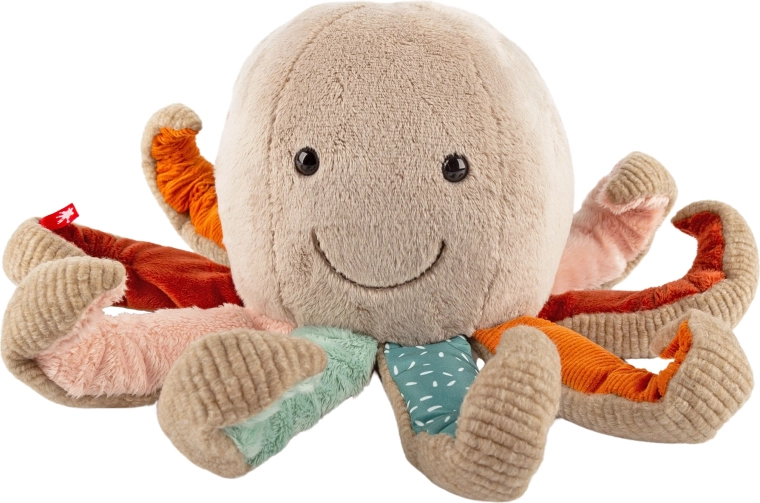 Sigikid première pieuvre en peluche patchwork 26 cm