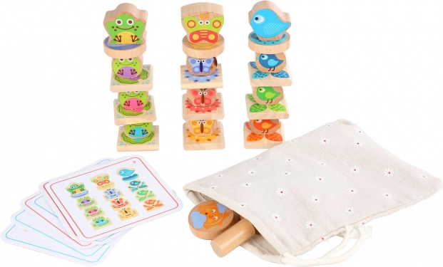 Lucy & Leo petits amis – jeu d’équilibre en bois avec cartes modèles, 33 pièces
