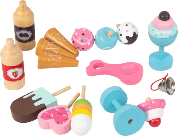 Nombreux accessoires pour jouer au marchand de glaces