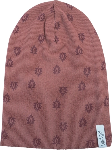 Bonnet en coton Lodger Beanie print rib rosewood (1–2 ans)