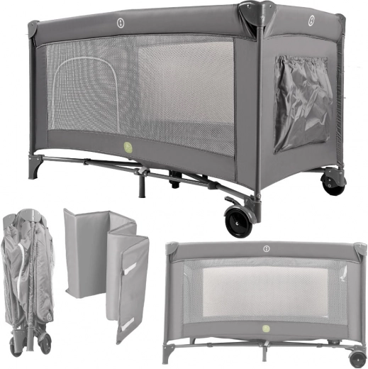 Lit parapluie de voyage pour enfant 60 × 120 cm avec cadre pliant et matelas