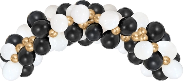 Guirlande de ballons Beauty&Charm blanc-or-noir