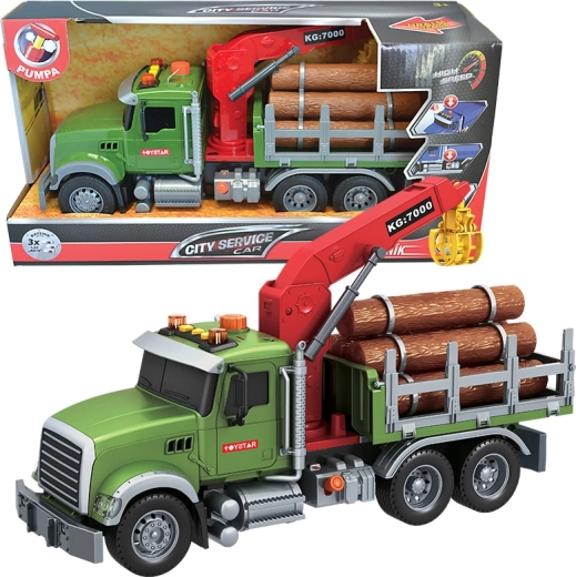 Camion de transport de bois 1:12 avec lumières et sons CITY SERVICE CAR