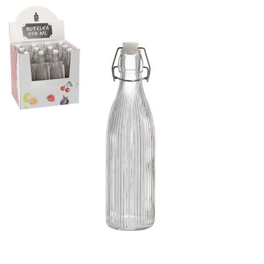 Bouteille ronde 550 ml avec fermeture mécanique à levier (12 pcs)