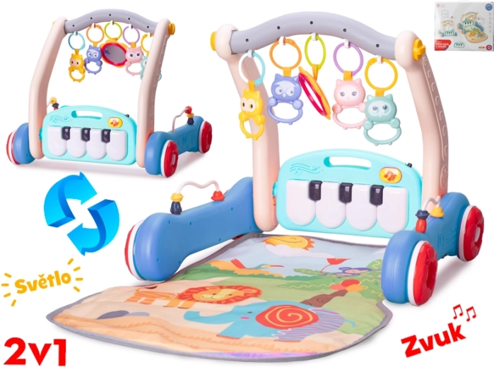 Trotteur et tapis d’éveil 2-en-1 pour bébés avec piano musical
