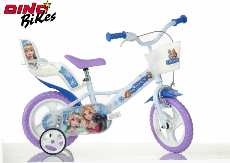 Dino Bikes vélo enfant 12 Reine des neiges avec panier et siège pour poupée