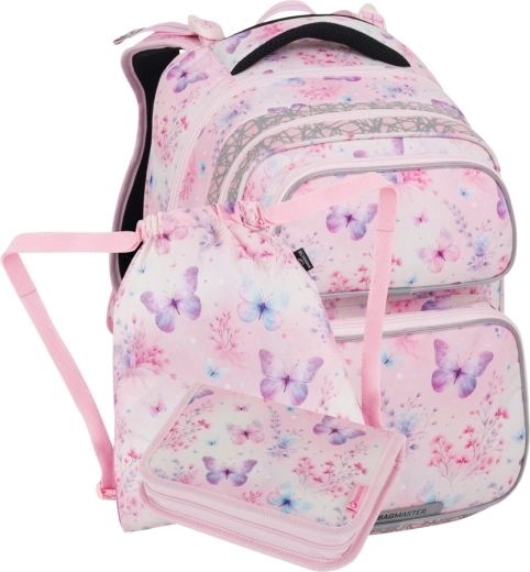 Set scolaire Bagmaster pour écolières DOPI 25 A – papillons