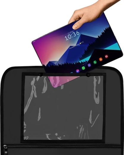 Poche transparente pour tablette pour se divertir en voyage