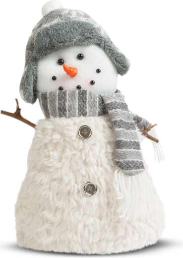 Bonhomme de neige de Noël avec bonnet et bras en brindilles