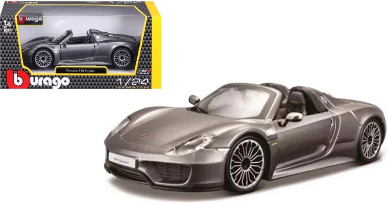 Modèle en métal BBURAGO 1:24 Porsche 918 Spyder – gris