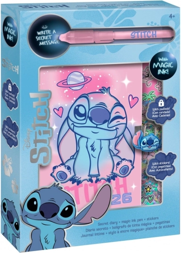 Coffret cadeau journal intime secret Stitch A4 avec stylo magique