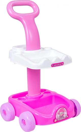 Chariot stable avec roulettes et espace de rangement