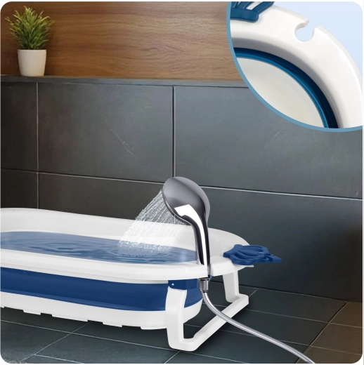 Design pliant et support de douche pour un bain sans éclaboussures