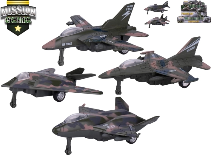 Modèle d’avion militaire en métal avec rétrofriction 12–13,5 cm