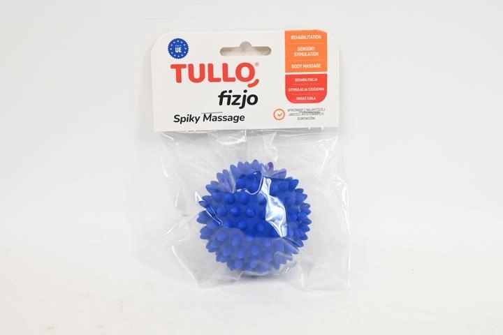 Balle de massage de rééducation Fizjo à picots 6,6 cm bleue