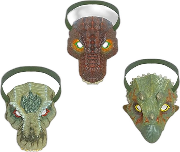 Masque dinosaure 19 cm (3 types) - 1 pièce