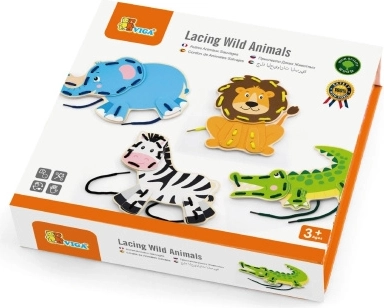 Jeu d’enfilage en bois - animaux sauvages